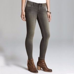 Free People Ankle Skinny Jeans Olive Gray W 26